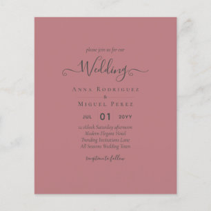 Einfarbige Hochzeit von Dusty Rose Flyer