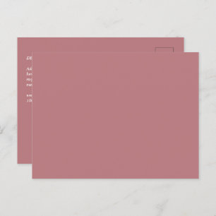 Einfarbige Hochzeit von Dusty Rose Postkarte