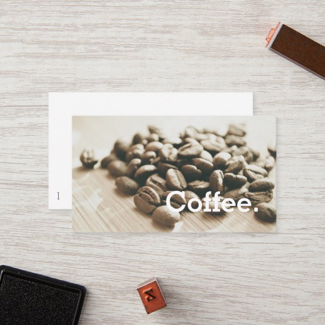 Einfarbige Kaffeebohne-einfache Treuekarte (Vorderseite/Rückseite Beispiel)