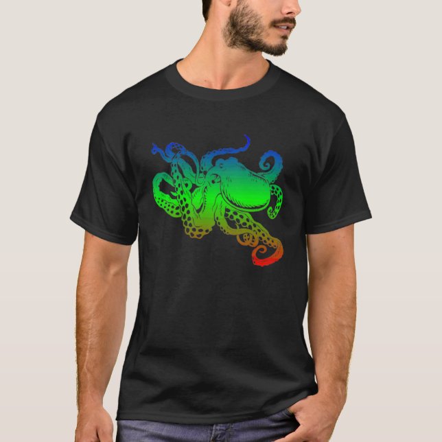einfarbige Krake T-Shirt (Vorderseite)