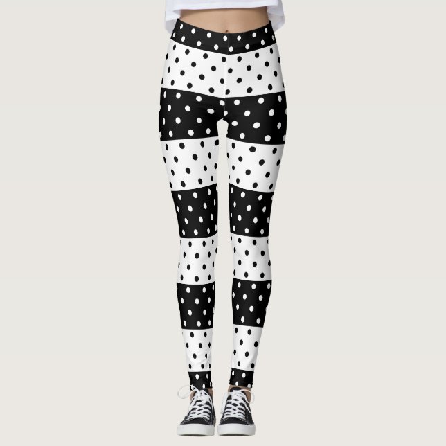 Einfarbige Polka-Punkt-Leggings Leggings (Vorderseite)