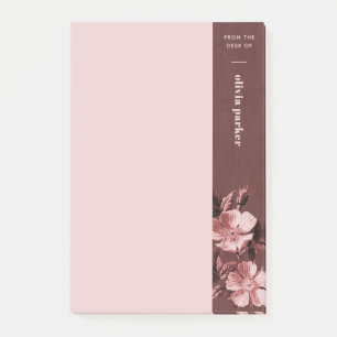 Einfarbige rosa Blüten Blumen Post-It Notizen