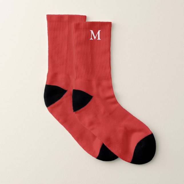 Einfarbige rote Socken (Paar)