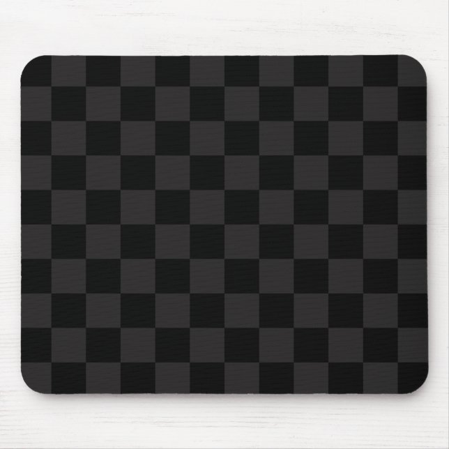 Einfarbige schwarze und dunkelgraue karierte Muste Mousepad (Vorne)