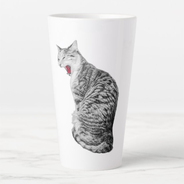 Einfarbige Tasse der Tabby Cat Art (Vorderseite)