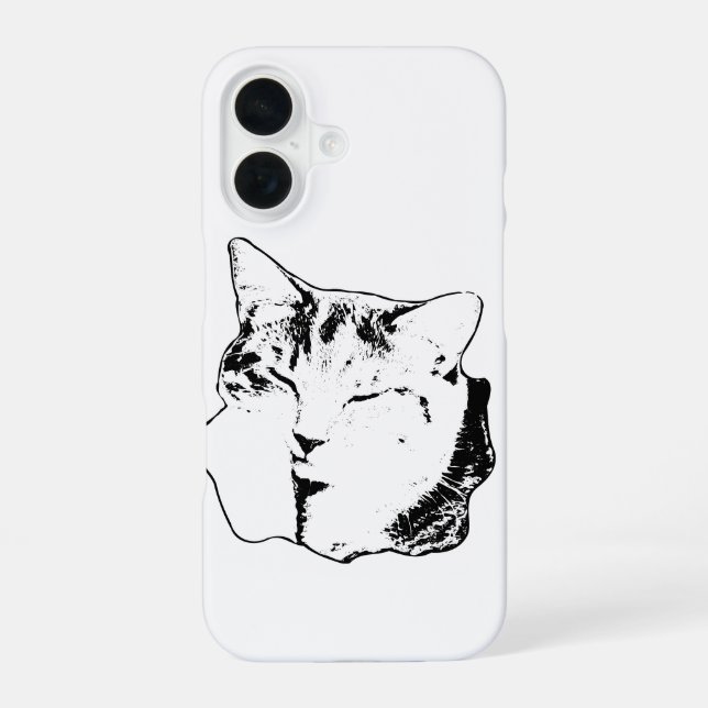 Einfarbiger Fall für Tabby-Katzen iPhone 16 Hülle (Rückseite)