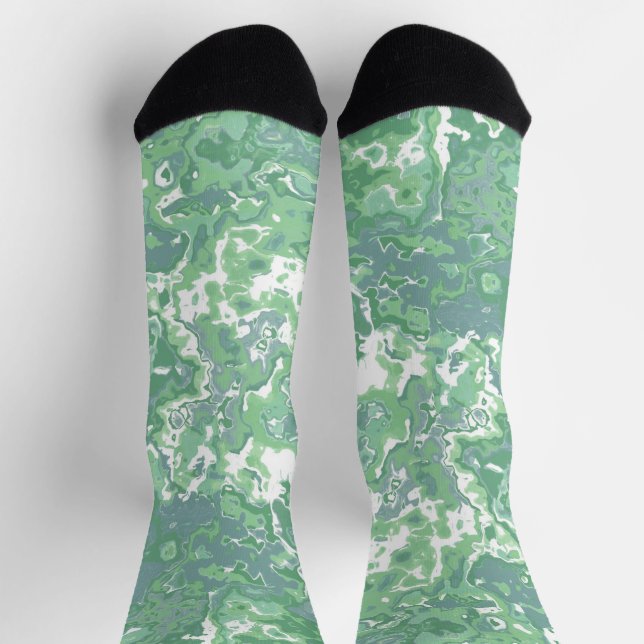einfarbiger grüner Marmor Socken (Oben)