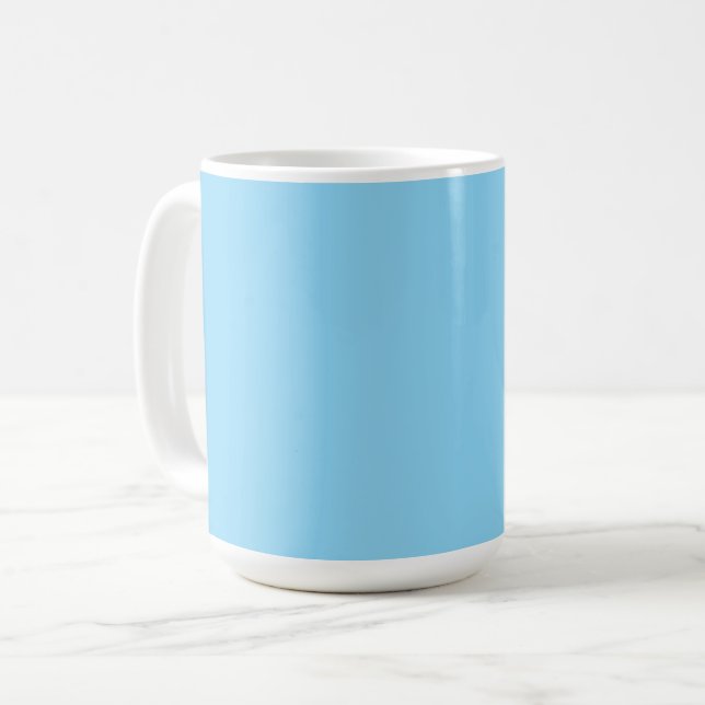 Einfarbiger hellblauer Hintergrund gleichmäßig gef Kaffeetasse (Vorderseite Links)