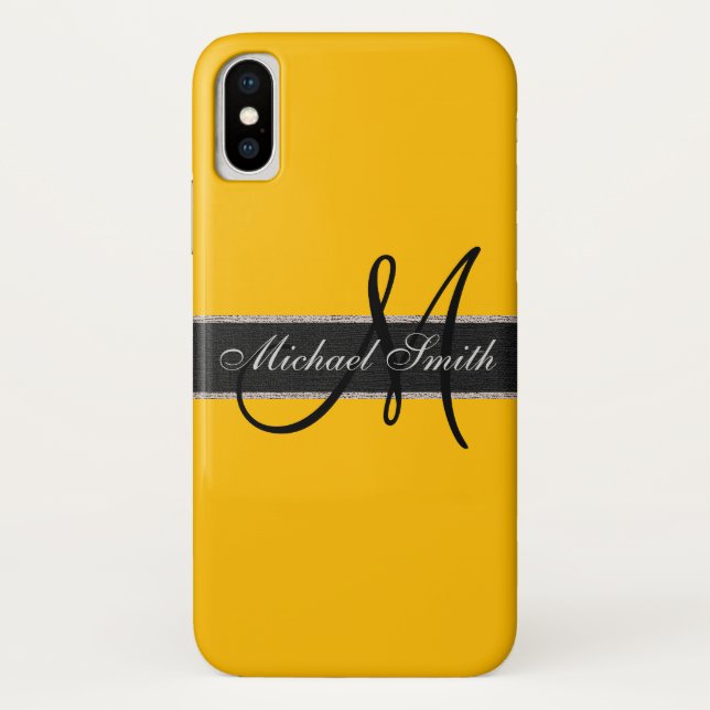 einfarbiger Hintergrund für Monogramm Case-Mate iPhone Hülle (Rückseite)