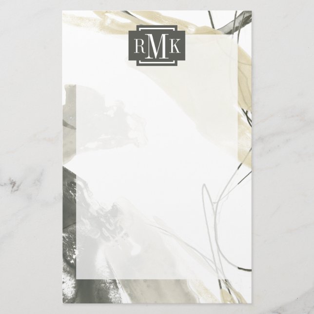 Einfarbiger Impuls des Monogramm-| Briefpapier (Vorderseite)