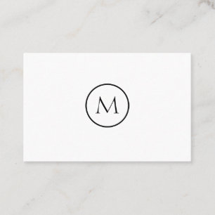 Einfarbiger Minimalistischer mit Monogramm weißer Visitenkarte