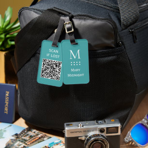 Einfarbiger QR-Code-Scan, falls verloren Pastell G Gepäckanhänger