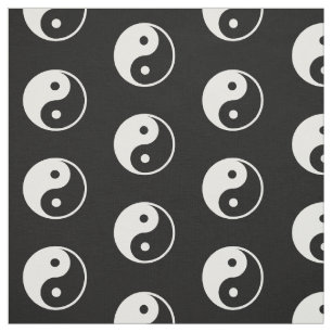 Einfarbiger weißer Yin Yang Symbol-Druck auf Stoff