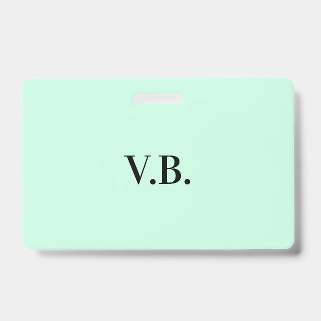 Einfarbiges Design mit Namens- oder Initialentext  Ausweis (Vorderseite)