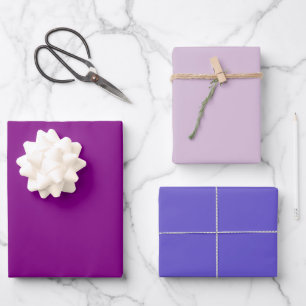 Einfarbiges Distel-Schiefer-Lila in 3 Tönen Geschenkpapier Set