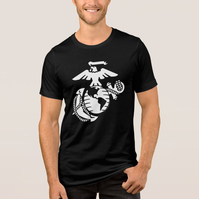 Einfarbiges EGA - weiß Tri-Blend Shirt (Vorderseite)