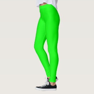 Einfarbiges Fluo-Grün-Dekor auf Leggings