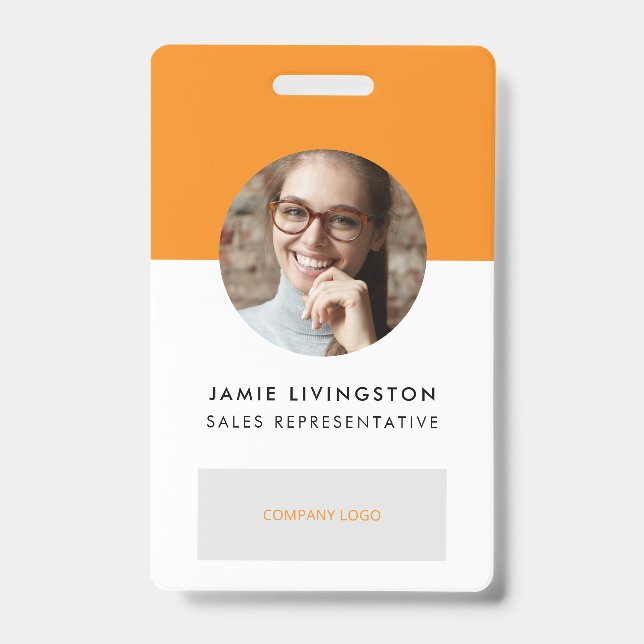 Einfarbiges Foto-ID-Abzeichen für moderne Beruflic Ausweis (Vorderseite)