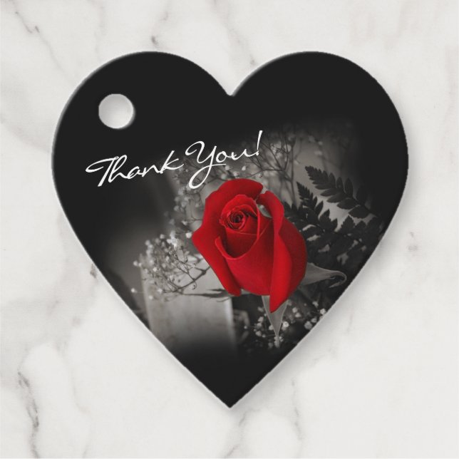 Einfarbiges Gipskraut der Eleganten Rote Rose Geschenkanhänger (Vorderseite)