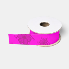 Einfarbiges Grosgrain-Band in Hot Pink Ripsband