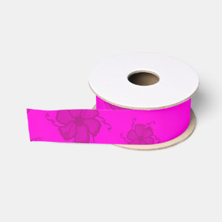 Einfarbiges Grosgrain-Band in Hot Pink Ripsband