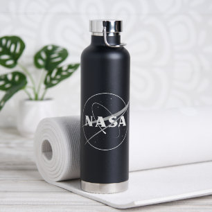 Einfarbiges Logo der NASA schwarz isoliert Trinkflasche