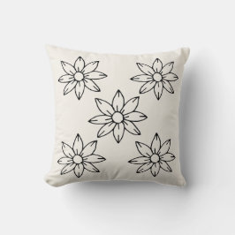 "Einfarbiges Pillow-Floral Square - Elegantes Schw Kissen
