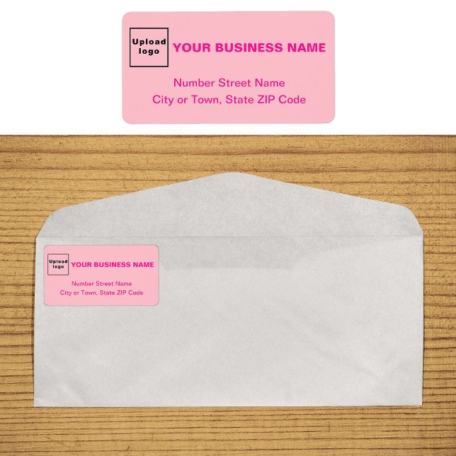 Einfarbiges rosafarbenes Etikett Adressaufkleber (Monochrome pink business address label on envelope)