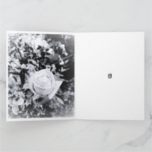 Einfarbiges Rosen-Gästebuch für Hochzeit Karte