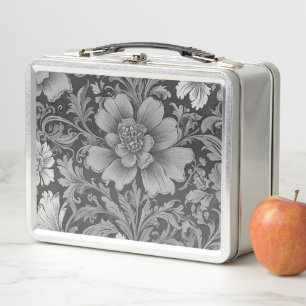 Einfarbiges Vintage-Blumenmuster  Metall Brotdose