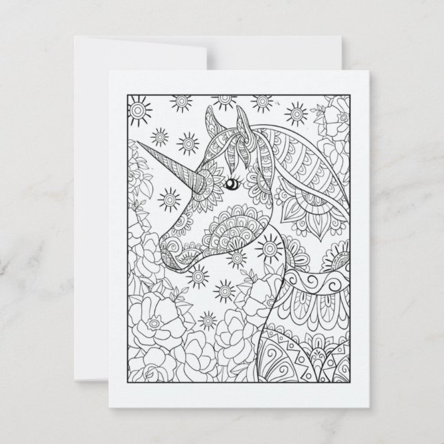 Einfärbung Postkarte | Magische DIY-Färbung (Vorderseite)