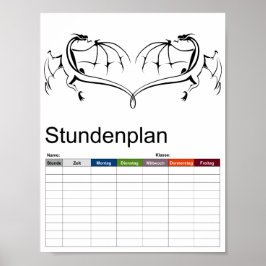 Einfliegendes Drachenzeitplakat Poster