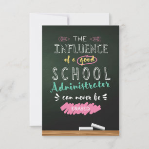 Einfluss eines guten Schulverwalters Dankeskarte