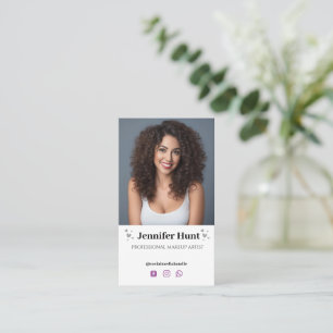Einfluss, Minimalistische Social Media Makeup Arti Visitenkarte
