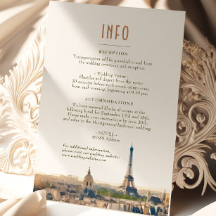 Einfügung für Hochzeiten INFO und Details Paris Fr Einladung