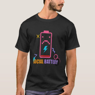 Einführung 90er Stil Vibe Social Battery 90er Jahr T-Shirt