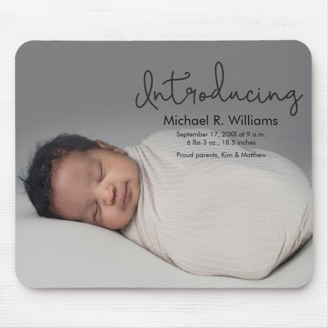 Einführung der Baby-Ankündigung Mousepad (Vorne)
