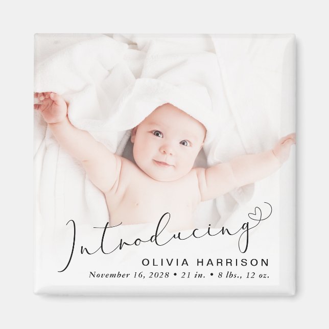 Einführung der Geburtsankündigung von Foto Magnet (Vorne)