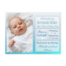 Einführung der neuen Baby Boy Ankündigung Postkart