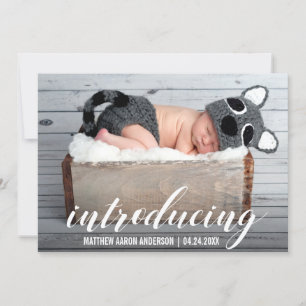 Einführung der neuen Baby Hearts Announcement Card Ankündigung
