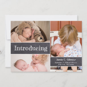 Einführung des Baby Chalkboard Typ 3 Baby Foto Ankündigung