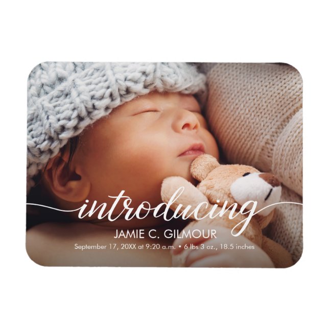 Einführung des Fotos für individuelle Babyjungen Magnet (Horizontal)