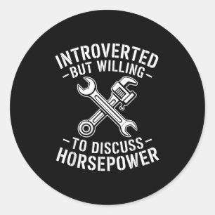 Einführung des Spaßes für Horsepower Quote Runder Aufkleber