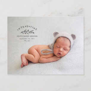 Einführung einer Geburtsankündigung für Zweigstell Postkarte