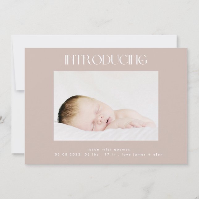 Einführung eines beigefarbenen, einfachen Zwei-Fot Ankündigung (Vorderseite)