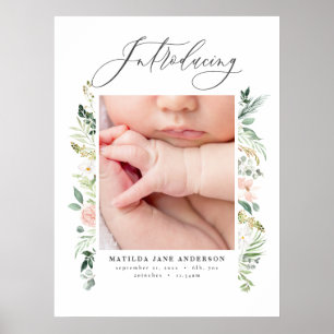 Einführung Foto rot rosa florale elegant Poster