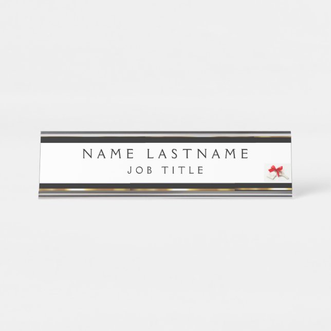 Einführung in das Black & Gold Real Anwesen Market Schreibtischnamensplakette (Vorderseite )