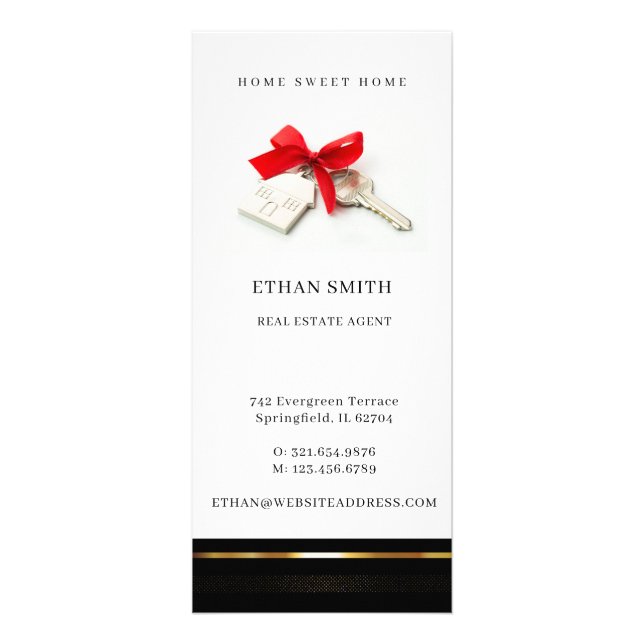 Einführung in das Black & Gold Real Anwesen Market Werbekarte (Vorne)