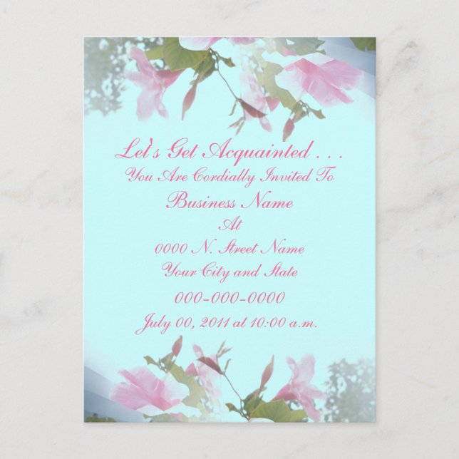 Einführung in Unternehmen Einladung Postkarte (Vorderseite)