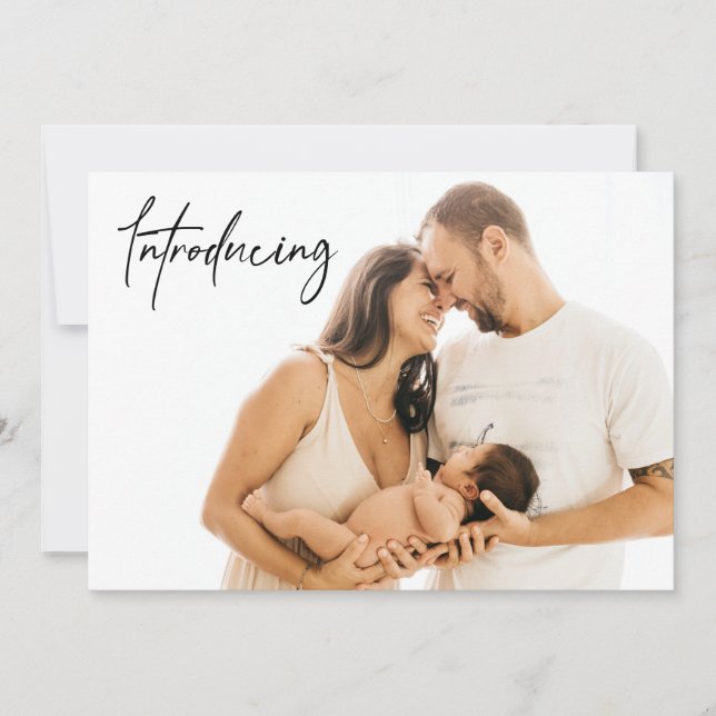 Einführung von Baby BOY Geburts Custom Neugeborene Ankündigung (Vorderseite)